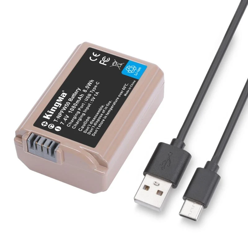 Bateria Kingma NP-FW50 USB-C 1080mAh