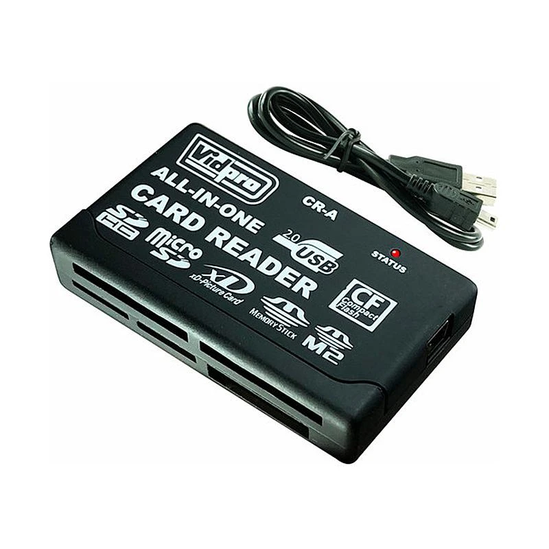 Leitor de Cartão de Memória Vidpro CR-A SD-CF-Micro XD