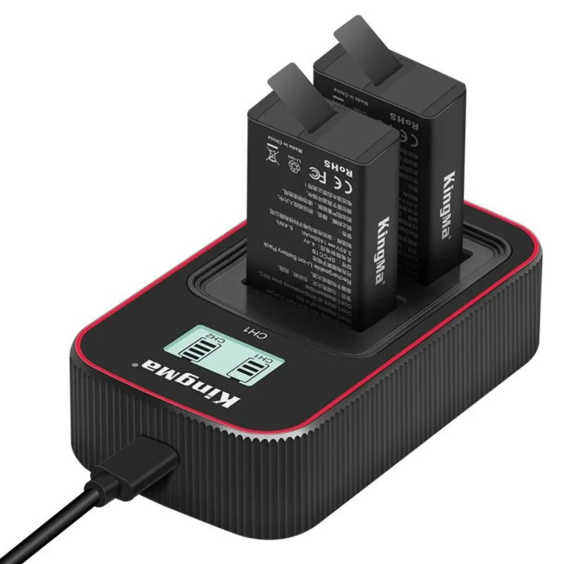 Carregador Duplo Kingma LCD USB C1B P/Gopro Max
