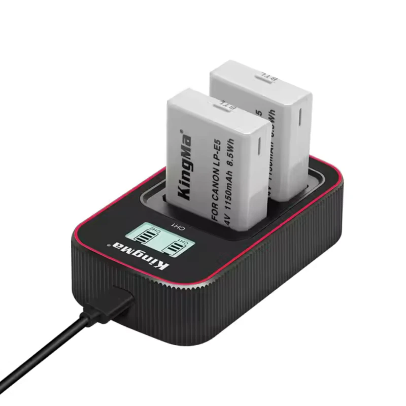 Carregador Duplo Kingma LCD USB P/LP-E5