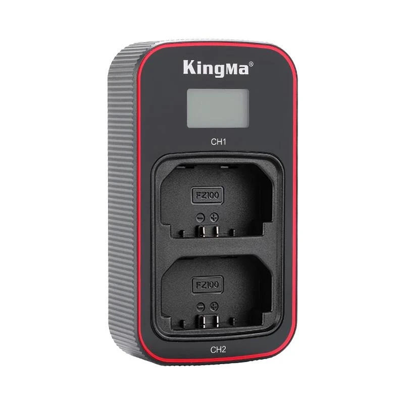 Carregador de Bateria Kingma FZ100 LCD USB Duplo 