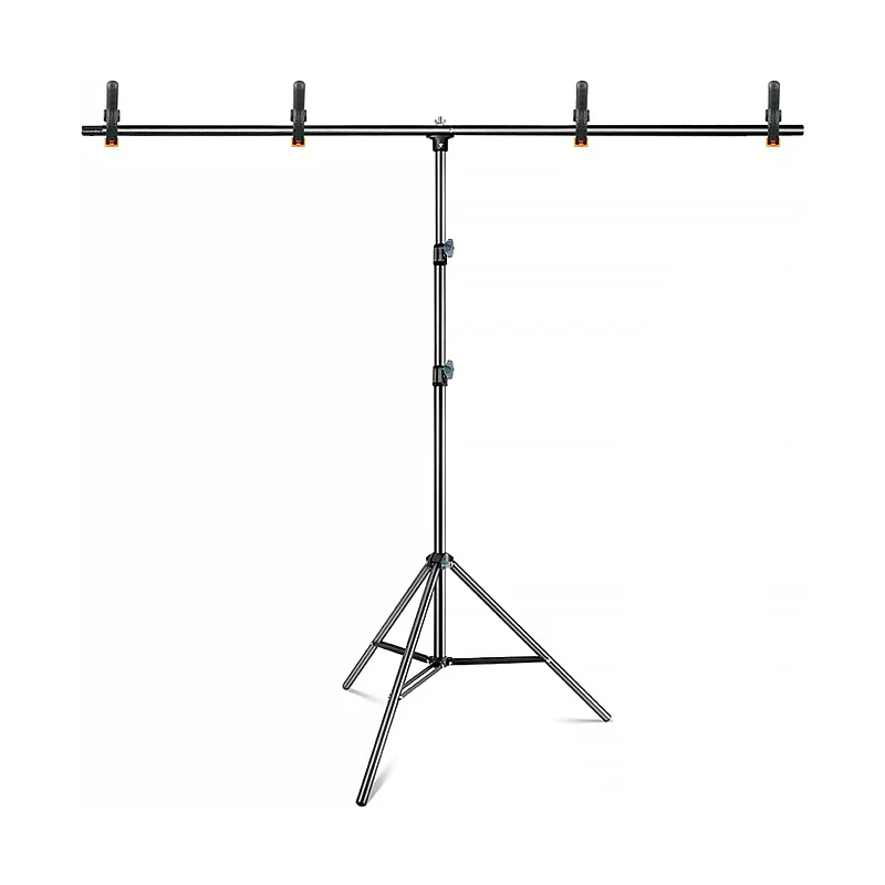 Tripé em Forma de T para Studio com 4 Pinça Móvel 2.6m